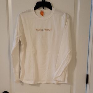White 'Trick or Treat' Long Sleeve Shirt